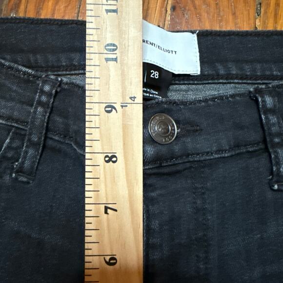 Current Elliott Skinny Jeans Distressed Ankle Black 28x26 - Picture 10 of 11